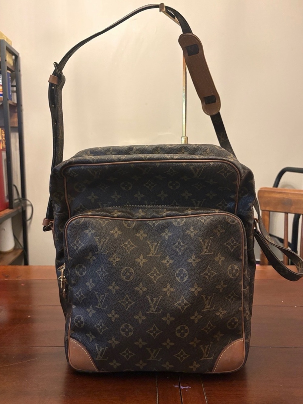Louis Vuitton Amazone GM Vintage 1986 Monogram Messenger Bag in Brown and Tan